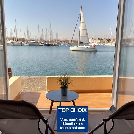 Studio - Les Pieds Dans L'Eau Agreable En Toutes Saisons 4 Couchages - Climatisation - Parking Prive - Piscine Sur Mer - Vue Magnifique Et Rare - Situation Optimum - Les Argonautes - Ile Des Pecheurs - Cap D'Agde Luaran gambar