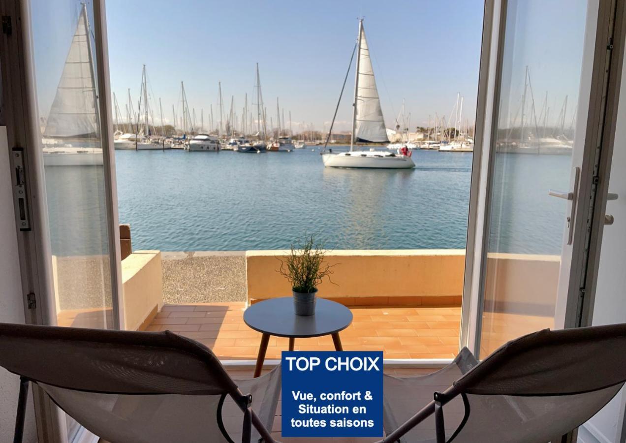 Studio - Les Pieds Dans L'Eau Agreable En Toutes Saisons 4 Couchages - Climatisation - Parking Prive - Piscine Sur Mer - Vue Magnifique Et Rare - Situation Optimum - Les Argonautes - Ile Des Pecheurs - Cap D'Agde Luaran gambar